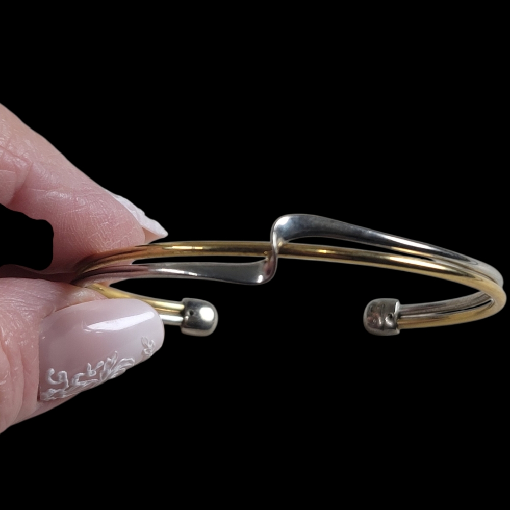 Vintage Lia Sophia Two-Tone Bangle Bracelet